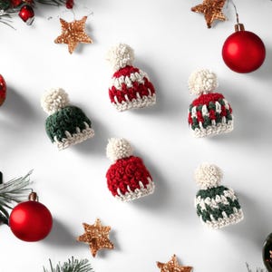 Crochet Christmas Hat Ornament Pattern, Mini Brighton Crochet Christmas ...