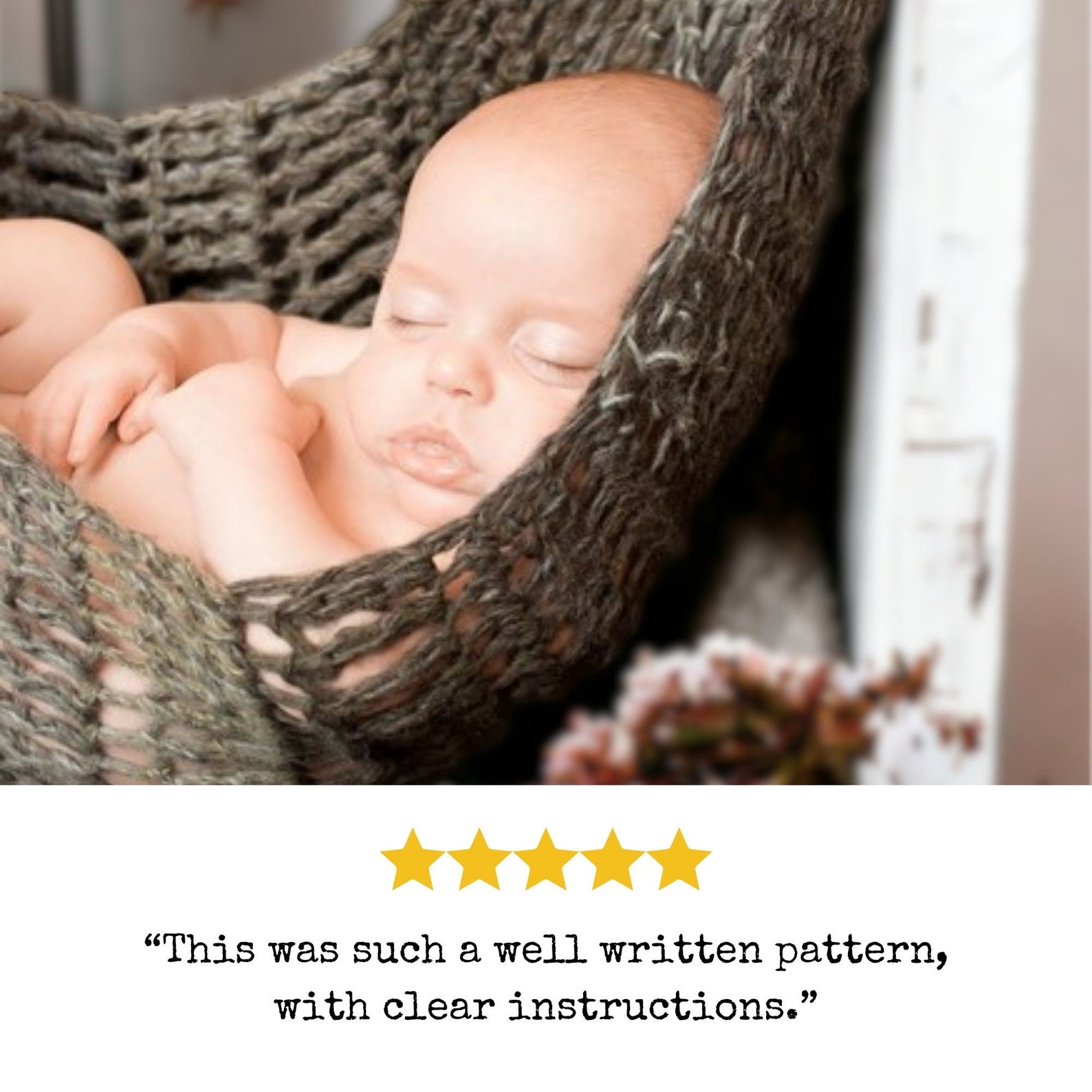Crochet Hammock Pattern - Large Baby Hammock Photography Prop Only