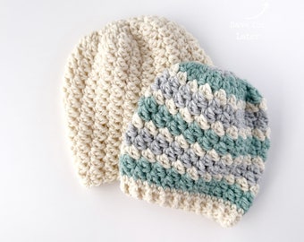 CROCHET SLOUCHY HAT Pattern - Crochet Rainer Slouchy Hat Pattern Includes Sizes Babies through Mens