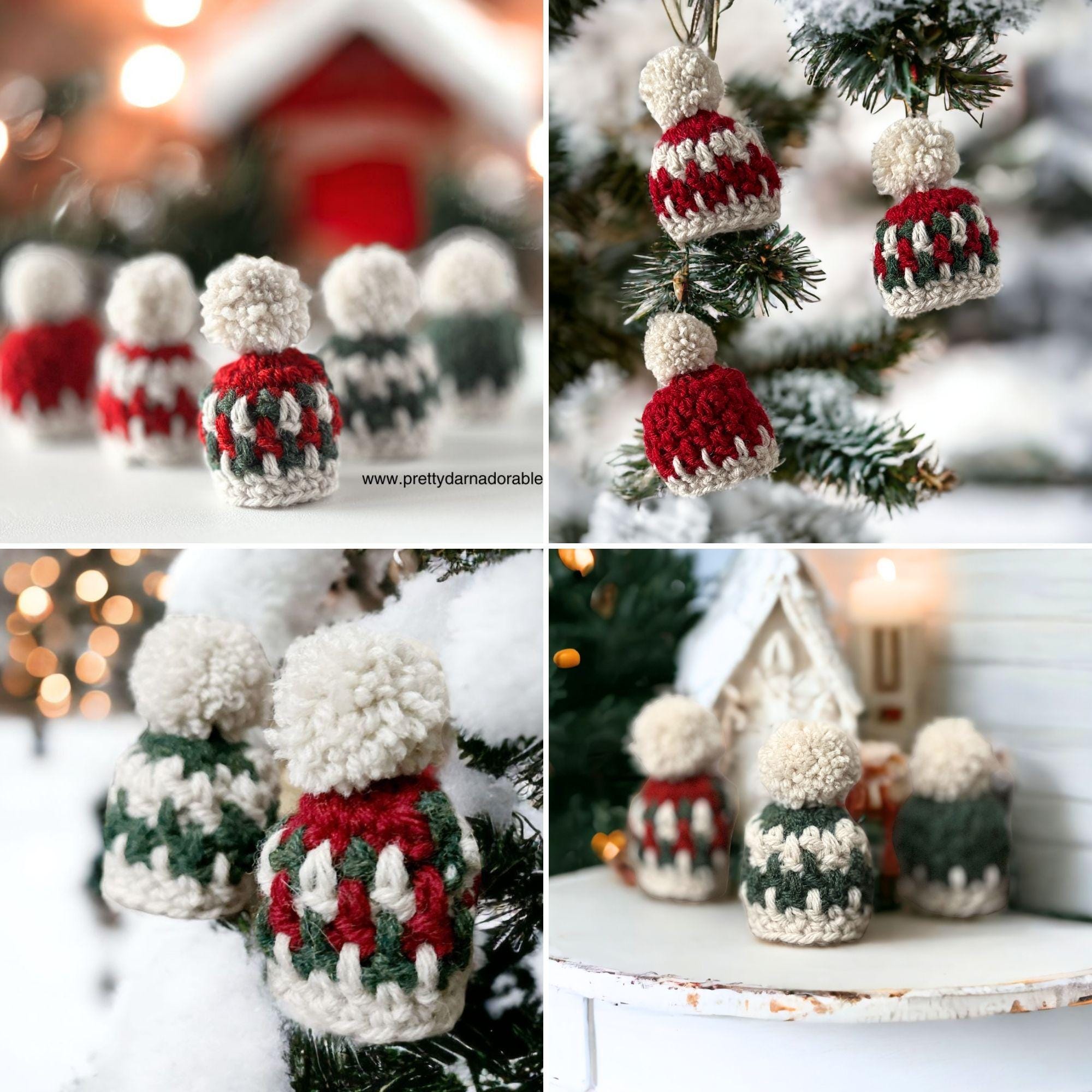 Crochet Christmas Hat Ornament Pattern, Mini Brighton Crochet Christmas ...