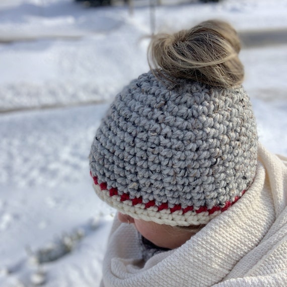 Buy Yendoll Cover Ears Fleece Lined Knit Crochet Hat For Adult, With Reindeer Antler Winter Warm Christmas Ski Snow Funny Hat, Red, One Size-Large At