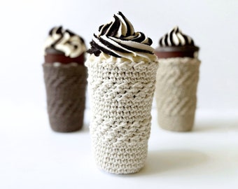 Crochet Cup Cozy Pattern With Bottom - Montero Chill Out Iced Cap Cozy - Easy PDF Crochet Pattern With Video Tutorial