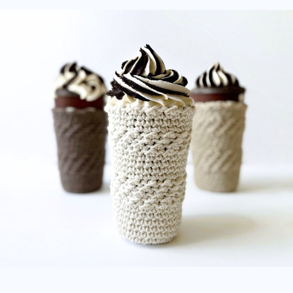 Crochet Cup Cozy Pattern With Bottom - Montero Chill Out Iced Cap Cozy - Easy PDF Crochet Pattern With Video Tutorial