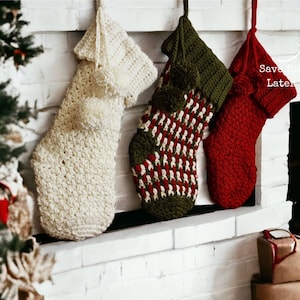 Crochet Christmas Stocking Pattern - The Brighton Crochet Christmas Stocking Pattern comes with video support to help with any tricky parts.
