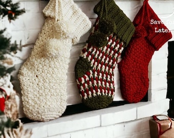 Crochet Christmas Stocking Pattern - The Brighton Crochet Christmas Stocking Pattern comes with video support to help with any tricky parts.