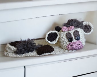 Crochet Baby Pattern - Crochet Baby Cow Blanket with Matching Hat - Crochet Baby Hat Pattern - Crochet Baby Photo Prop - Crochet Pattern