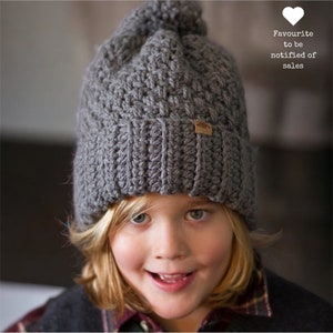 Crochet Hat Pattern Easy Chunky Crochet Beanie Pattern for Adults and Kids Brighton Alpine Crochet Hat Pattern image 9