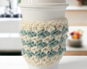 Crochet Cup Cozy Pattern - Easy Crochet Cup Cozy - Cumberland Cozy - Crochet Coffee Cozy Pattern