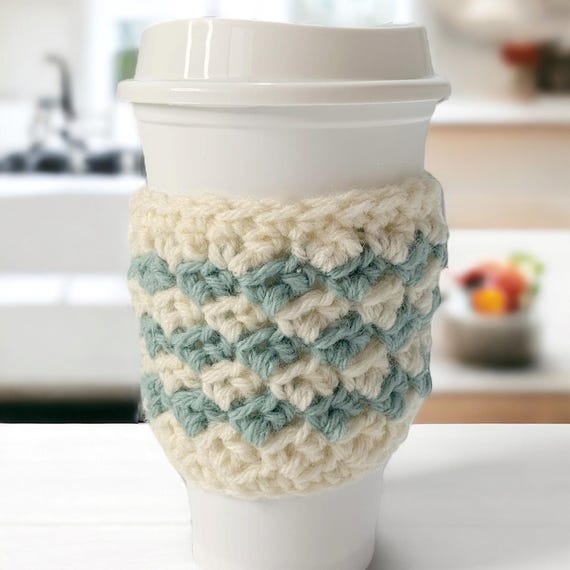 Crochet Cup Cozy Pattern - Easy Crochet Cup Cozy - Cumberland Cozy - Crochet Coffee Cozy Pattern