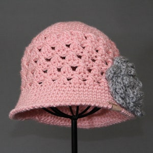 Crochet PATTERN Chloe Cloche with Rose Crochet Cloche Pattern Sizes Newborn to Ladies