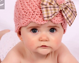 Crochet Hat Pattern Sweet Scalloped Beanie Includes Sizes Newborn to Adult