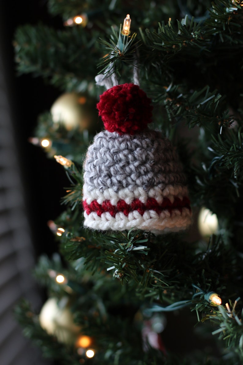 Crochet Christmas Pattern Crochet Hat Ornament Pattern Mini Crochet Hat Ornatment image 4