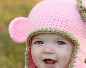 Beginner Crochet Monkey Hat Pattern Easy Crochet Hat Pattern with Ear flaps Baby Crochet Monkey Hat Pattern