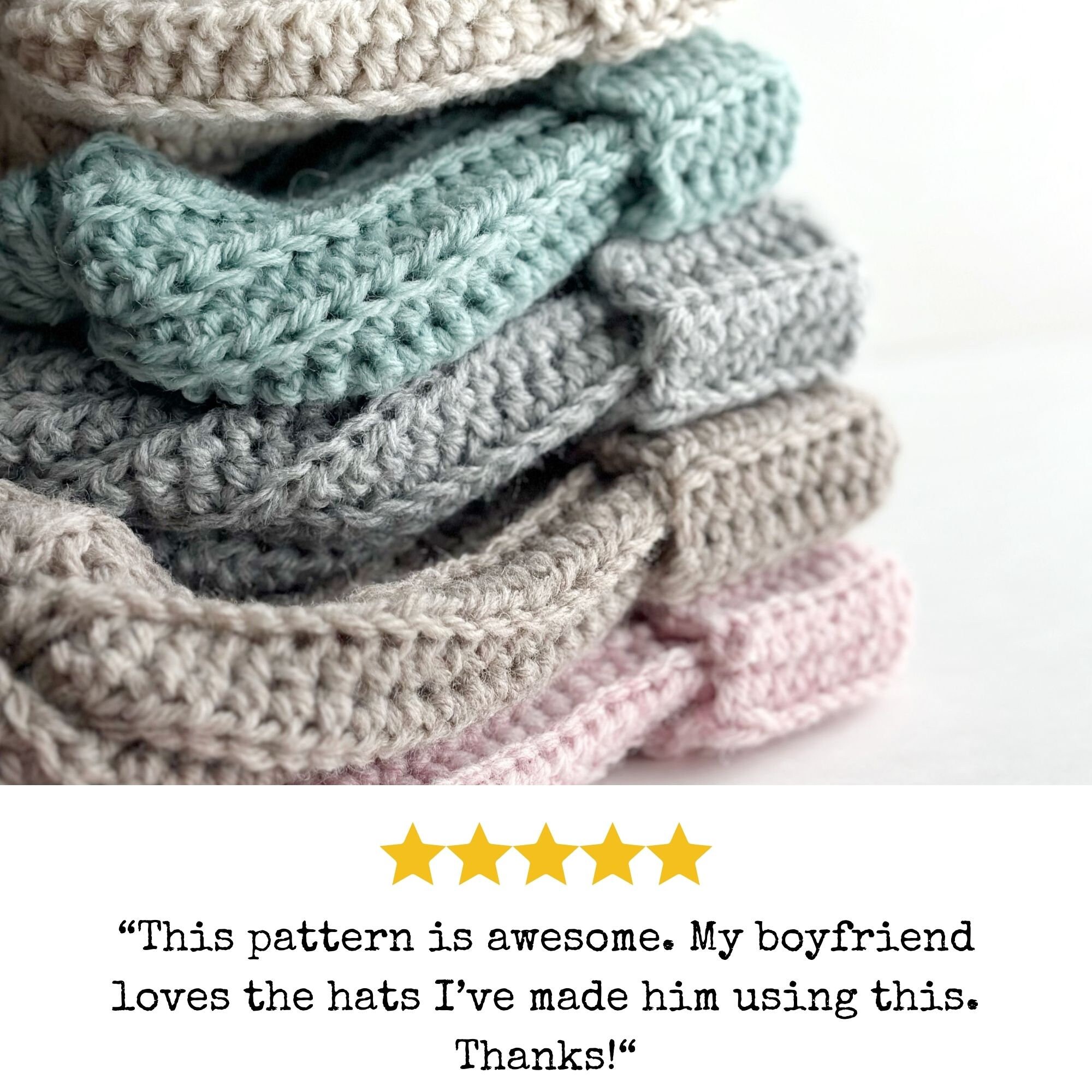 Crochet Hat Pattern All Sizes, Crochet Ribbed Huntsman Slouchy Beanie ...