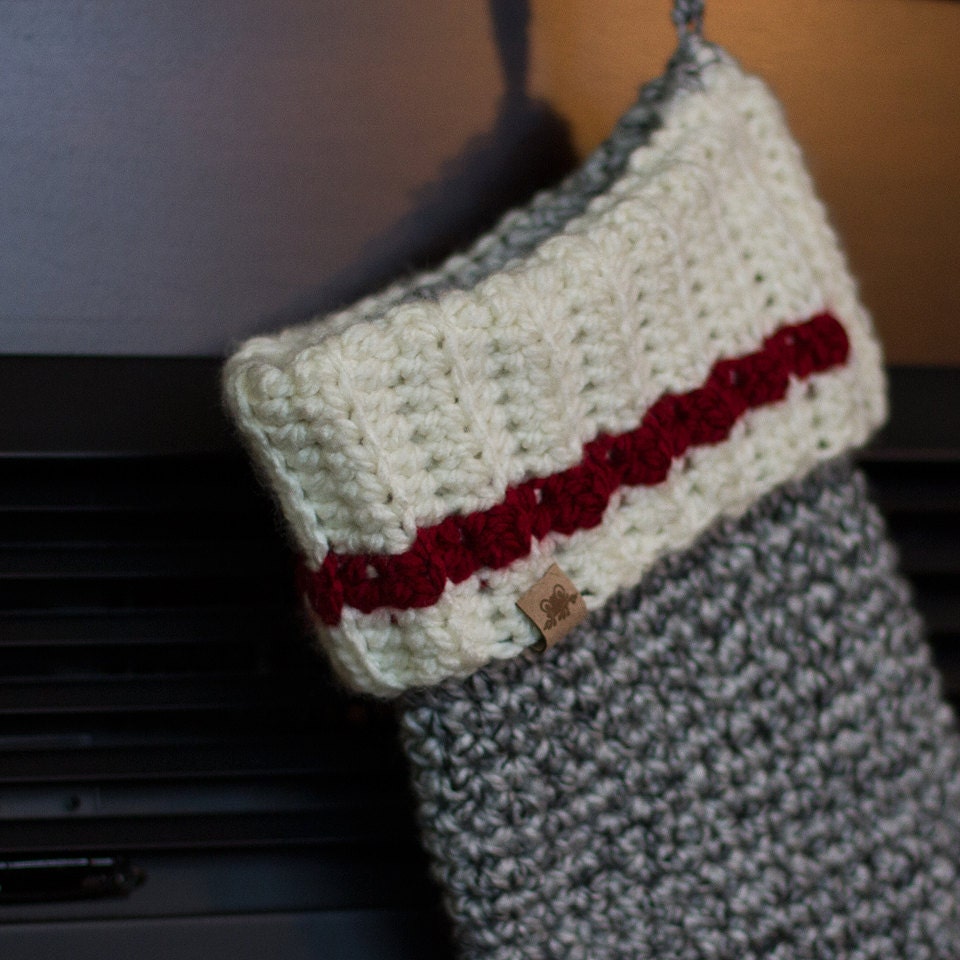 Crochet Christmas Stocking Pattern Polar Ridge Christmas Stocking ...