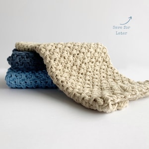 Crochet Dishcloth Pattern with Video Tutorial - Brighton Dishcloth Add Charm Touch to Your Kitchen or Bathroom with Solid or Striped Design