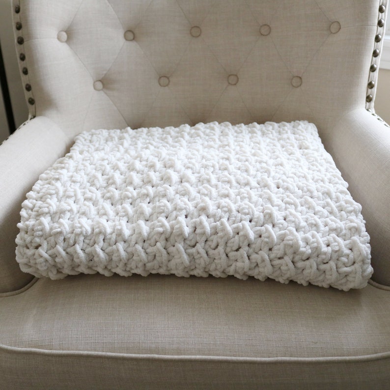 Crochet Blanket Pattern, The Bernat Blanket Throw, Easy Crochet Blanket and Video Tutorial, Crochet Throw Pattern for Beginners image 9