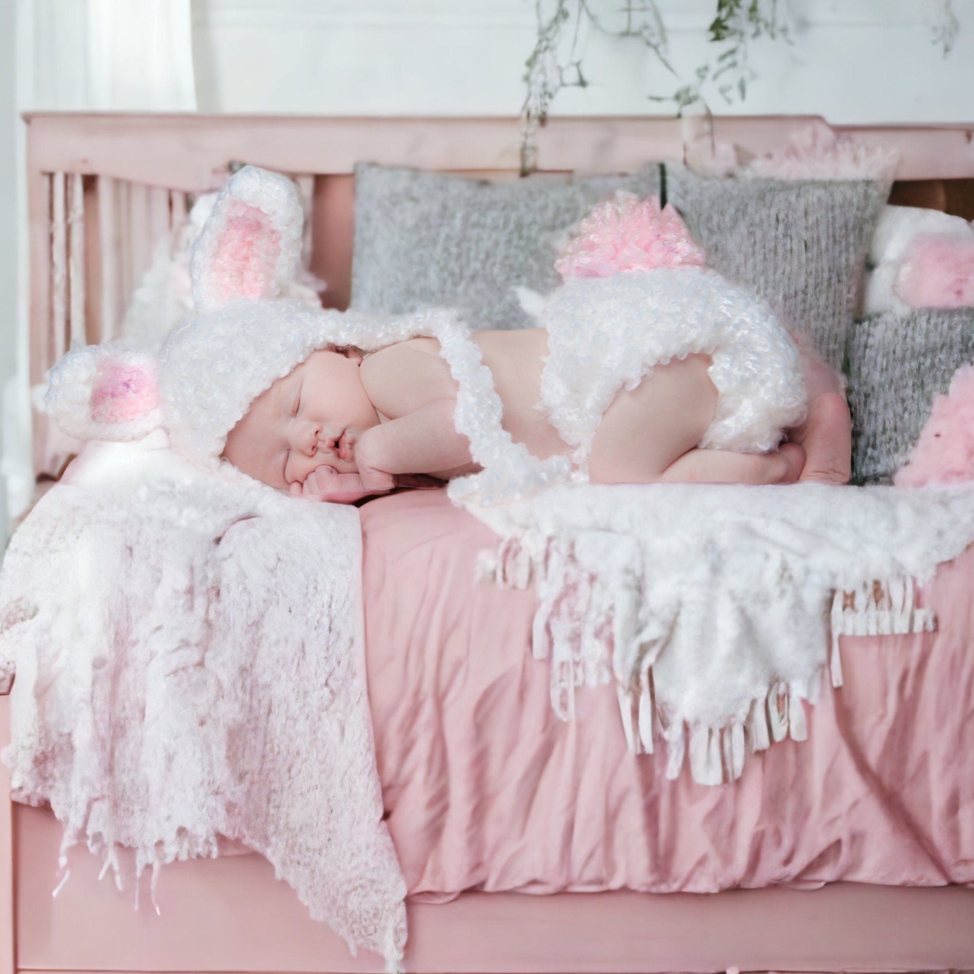 37 Bunny Beanie Crochet Patterns: Perfect for Every Skill Level and Season! 17 Crochet Bunny Hat and Diaper Cover Pattern Make this