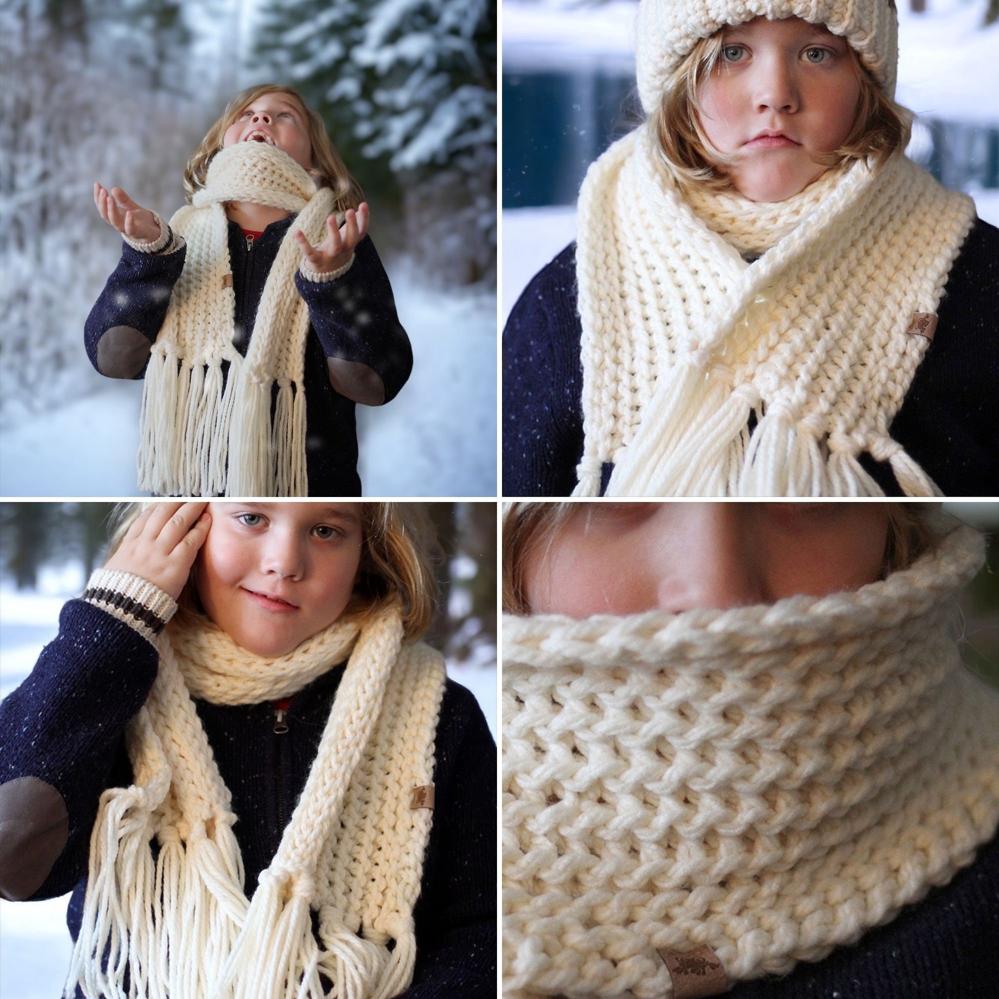 Crochet Scarf PATTERN Everest Fringed Scarf Crochet Scarf Pattern