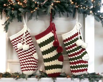 Crochet Christmas PATTERN Rainer Crochet Christmas Stocking Pattern with Video Tutorial