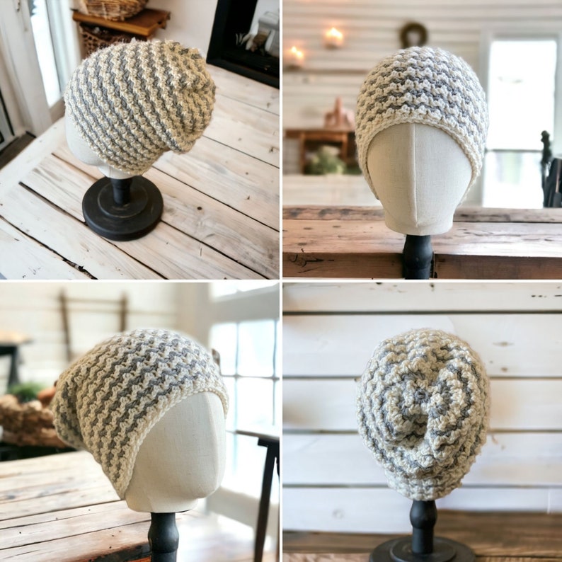 Crochet Hat Pattern Montgomery Crochet Slouchy Hat Pattern, Crochet Slouch Hat Pattern, Newborn, Toddler, Child and Adult image 2