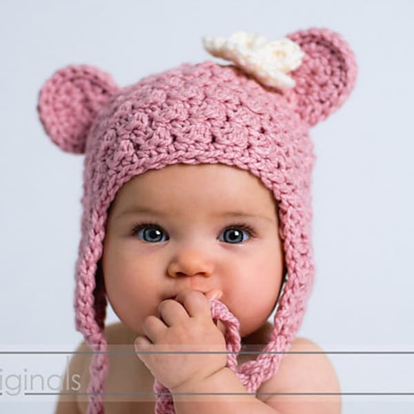 Crochet Hat PATTERN Buddy Bear Crochet Hat Pattern Sizes Included for Babies - Adult