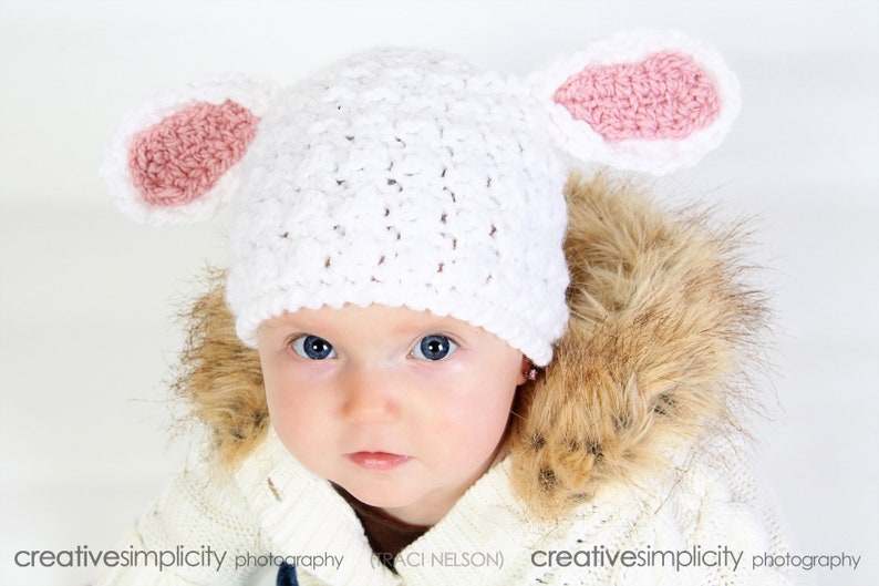 Crochet Baby Hat Pattern Crochet Lamb Pattern Sizes Baby to Etsy