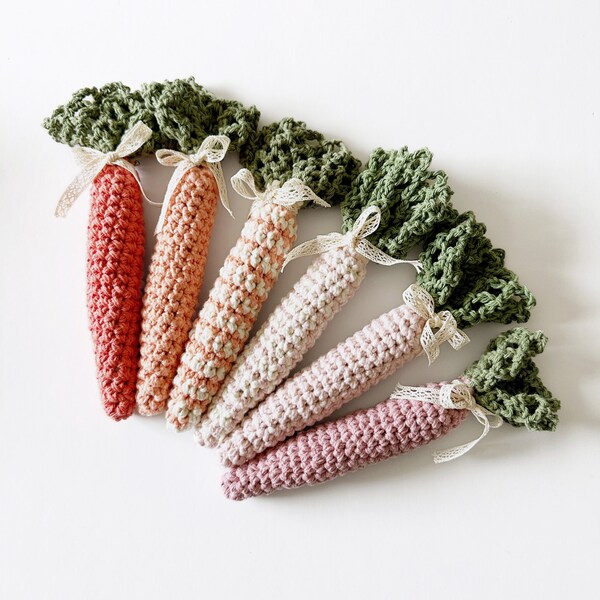Vintage Farmhouse Crochet Carrot Pattern - Easter Decor Amigurumi Pattern Instant Download