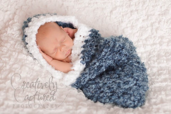 Crochet Cocoon Pattern - Fast and Easy Newborn Crochet Hooded Cocoon Pattern