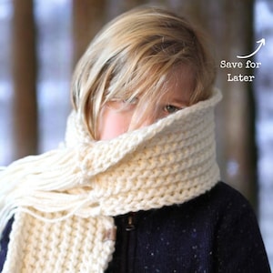 Crochet Scarf Pattern Everest Fringed Crochet Scarf Pattern Includes 3 Sizes for Toddler, Child, Adult