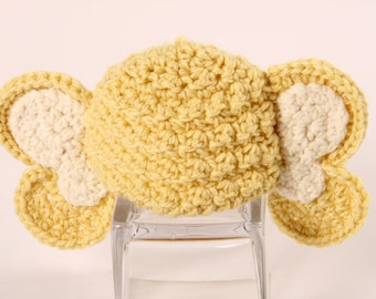 Crochet Hat Pattern - Crochet Elephant Hat Pattern for Baby - Preemie to 3 Years