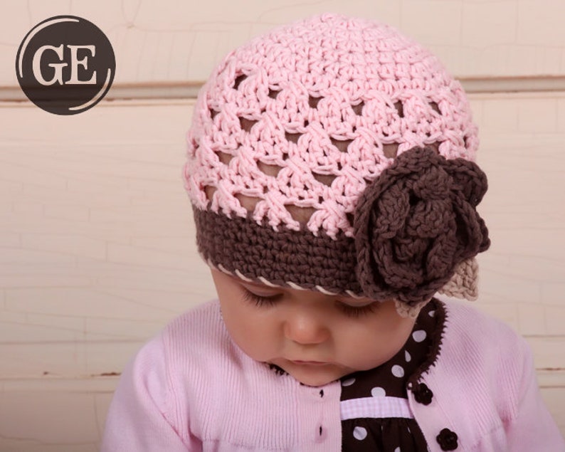 Crochet Pattern Crochet Summer Beanie Crochet Beanie Warm Weather Beanie Pattern Chloe Scalloped Beanie with Rose Digital Download image 4