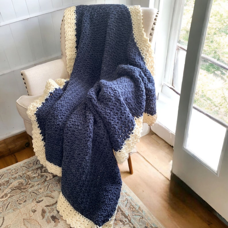 Crochet Blanket Pattern Crochet Throw Pattern Cedar Ridge Crochet Blanket with Beginner Step By Step Video Tutorial image 9