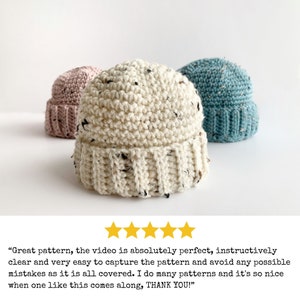 Crochet Beanie Pattern Fishermans Cap Crochet Beanie Pattern Includes 5 Sizes Newborn to Adult image 3