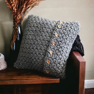 Crochet Cushion Cover Pattern Button Up Crochet Cushion Cover Pattern image 7