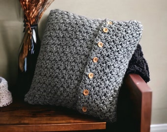 Crochet cushion cover with buttons outlet