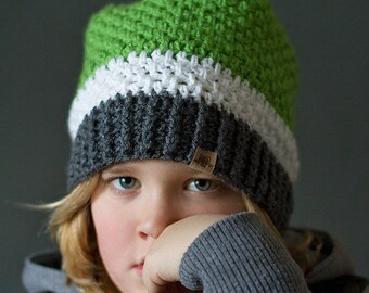 Kids Crochet Hat Pattern - Brighton Crochet Slouchy Hat Perfect for Babies, Toddler, Kids, Ladies and Men Crochet Slouchy Hat Pattern