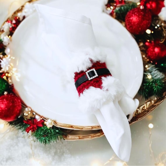 Santa's Belly Crochet Napkin Ring Pattern – A Quick Festive