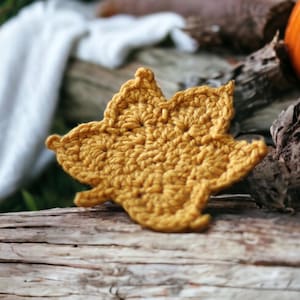 Crochet Maple Leaf Pattern - häkeln Ahornblatt Muster Enthält Link zu Video-Tutorial in der Auflistung - Herbst Blatt Ornament