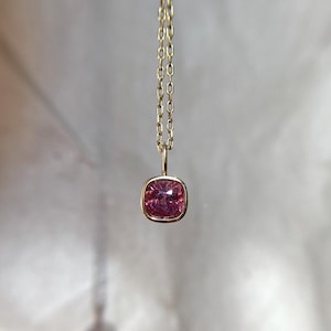 14K Solid Gold 0.51 Carat Natural Pink Spinel Charm Pink Spinel 14K Gold Pendant Gift For Her Minimalist Pink Spinel Charm