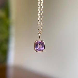 14K Solid Gold 0.55 Carat Natural Light Pink Spinel Charm 14K Spinel Pendant Jewelry Gift For Her August Birthstone