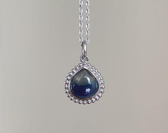Pt950 Set 2.10 Carat Natural Cabochon Sapphire Pendant Fine Jewelry Gift