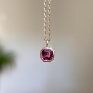 14K Solid Gold Pink Red Spinel Charm 0.68 Carat Natural Spinel Pendant 14K Gold Dainty Spinel Jewelry Gift for Her August Birthstone