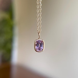 14K Solid Gold 0.49 Carat Natural Subtle Pink Spinel Charm 14K Spinel Pendant Gift For Her Mininalist Spinel Charm August Birthstone