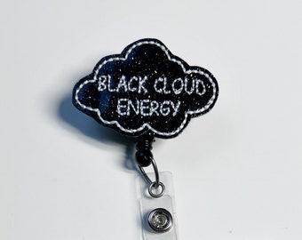 black cloud, Badge Holder, Nurse Name Badge, Badge Reel, Nurse Badge Reel, Cute Badge Reel, Badge Clip, retractable badge, coworker gift