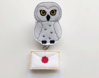 Badge Reel, Retractable Badge Reel, Owl badge reel, hedwig, hogwarts letter, Nurse badge reel, nursing badge reel, Nurse ID Tag, Nurse badge