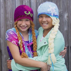 frozen crochet pattern, frozen crochet hat, elsa crochet hat pattern, anna crochet hat pattern, frozen hat pattern, immediate download