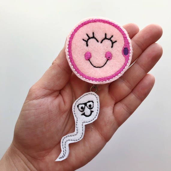 Fertility Badge Reel, Nurse Badge Reel, Labor and Delivery, Badge Reel, Nurse Gift, Obgyn Gift, Egg and Sperm, Doula Gift, Midwife Gift