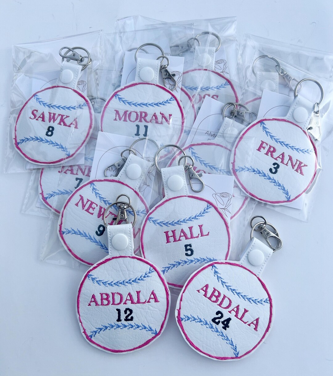 Custom Name Tag, Baseball Keychain, Personalized Keychain, Bat Bag Name