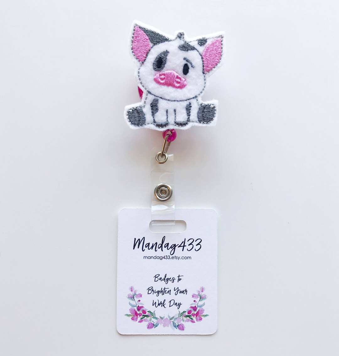 Disney Name Badge Pua Moana Name Badge Key Badge Holder Etsy